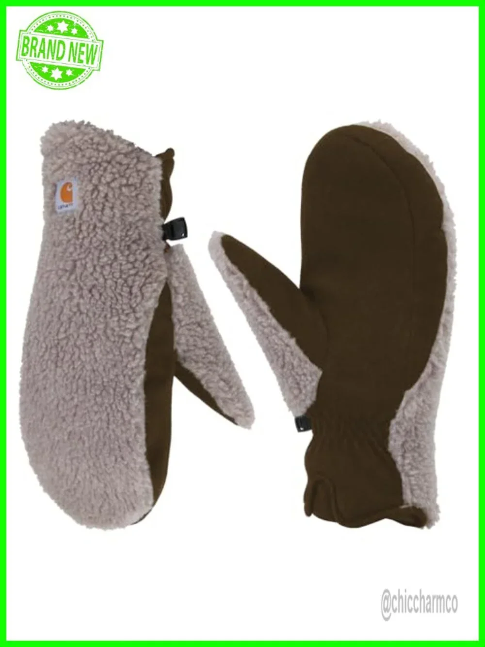 Women's Sherpa Fleece Mittens with Synthetic Suede Palm